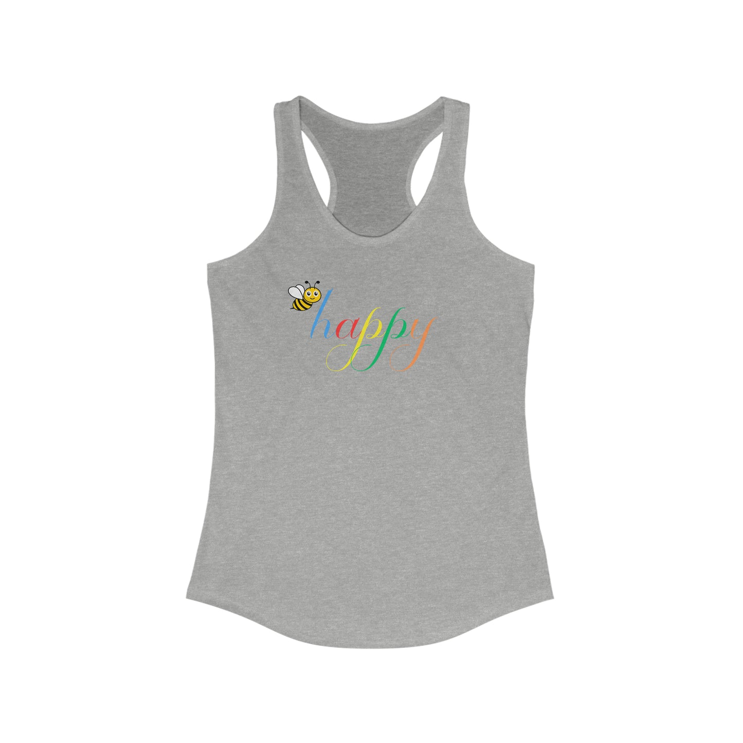 Bee Happy colorful Next Level Racerback Tank