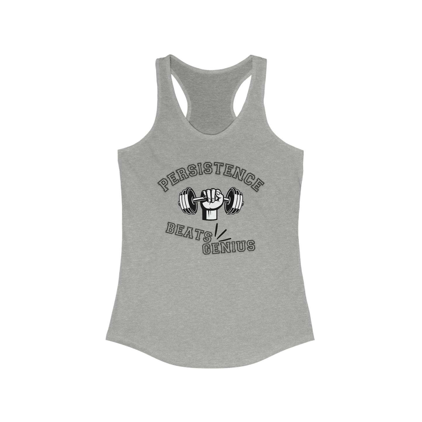 Persistence Beats Genius Women's Racerback Tank