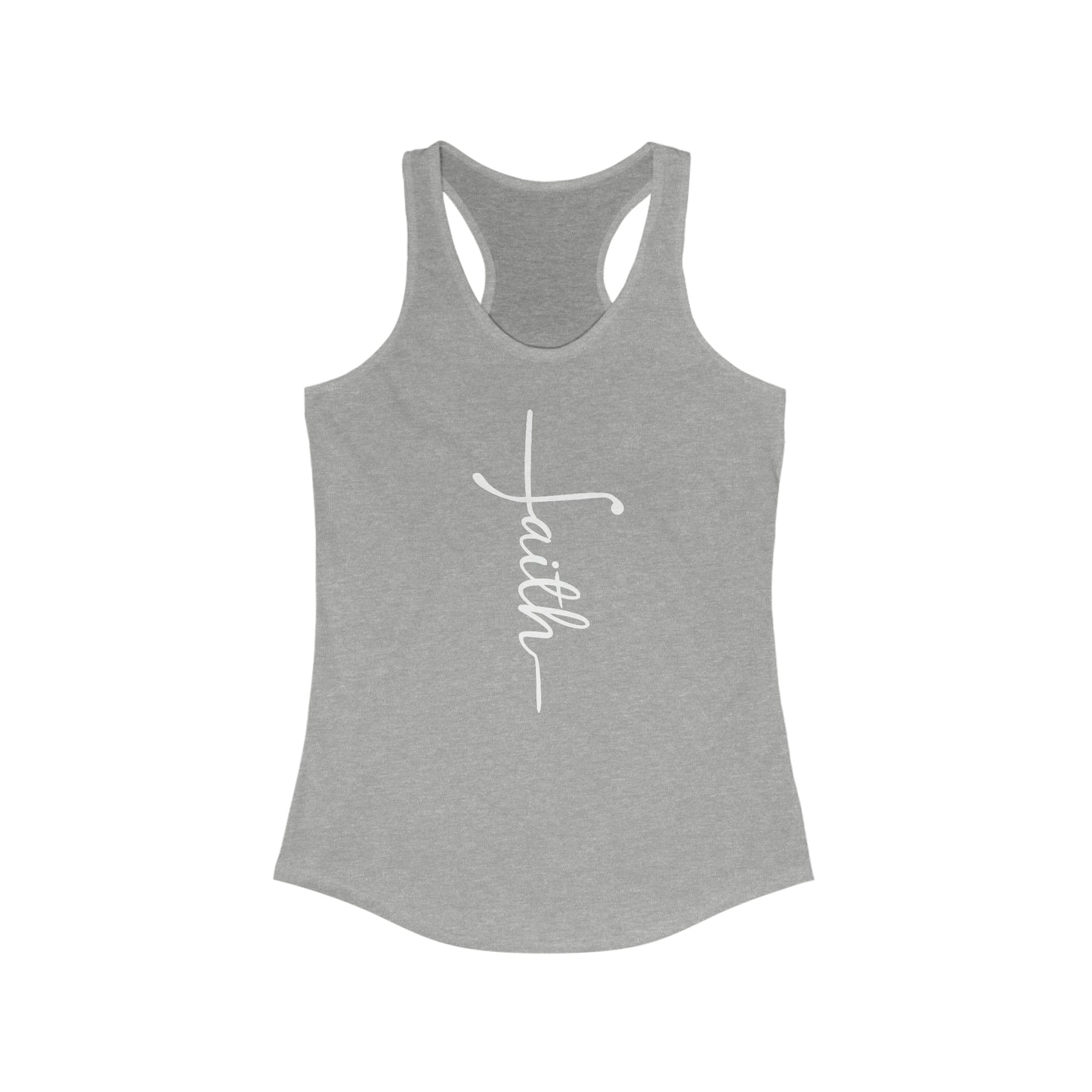 Faith White letters Women's Racerback Tank