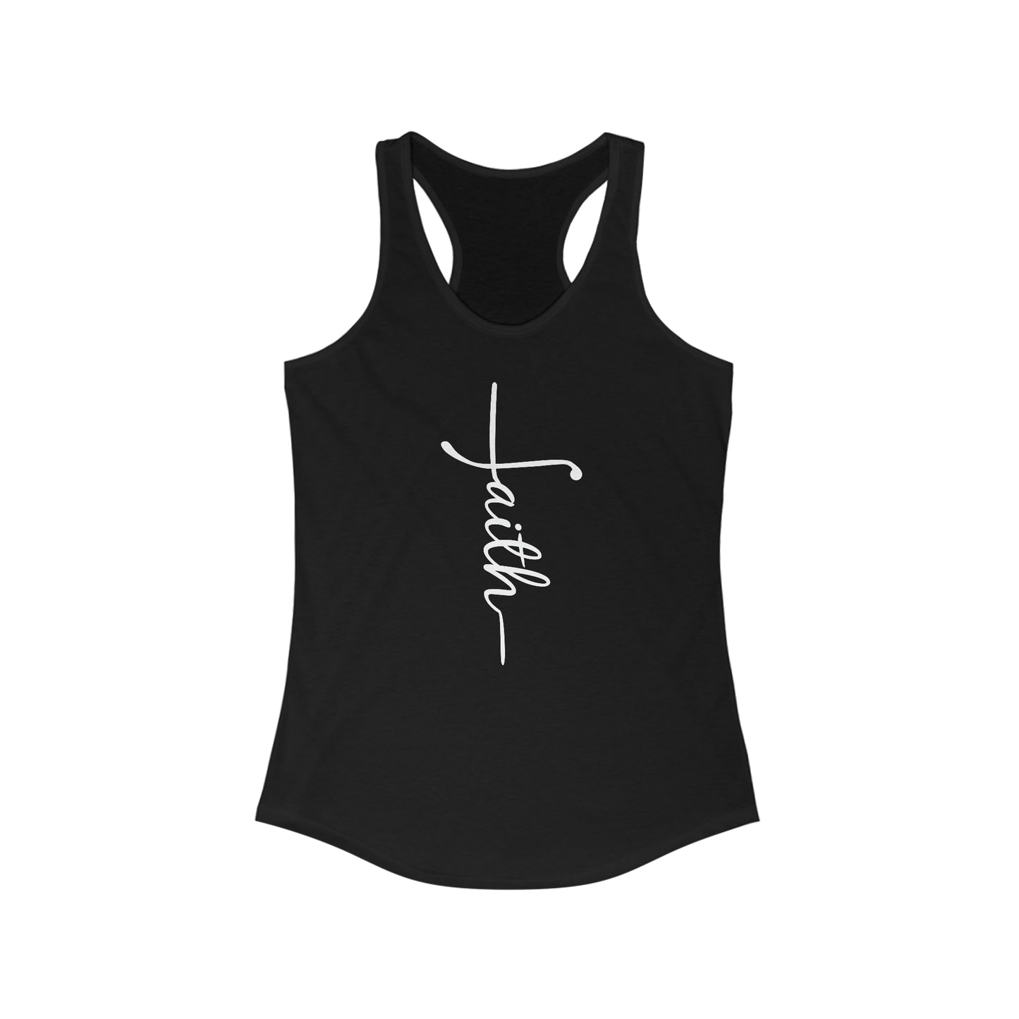 Faith White letters Women's Racerback Tank