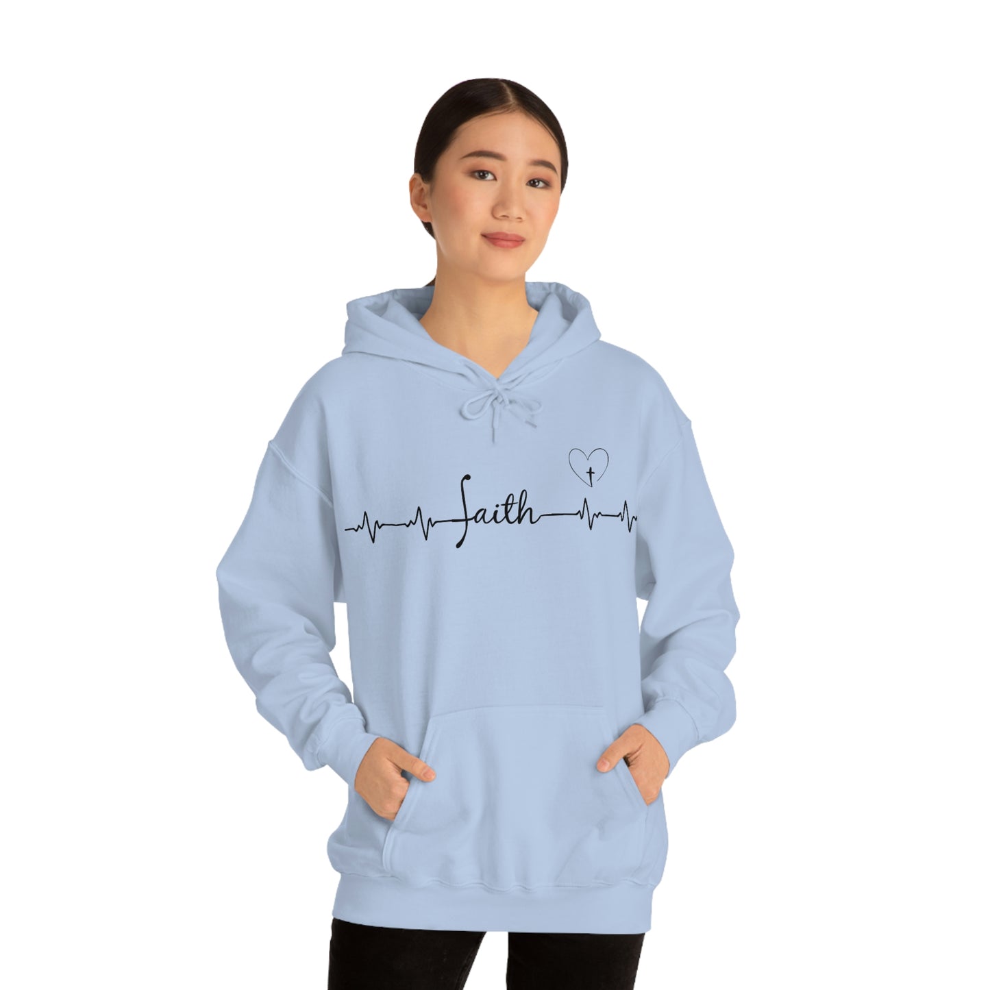 Faith with heartbeat design Women's Hooded Sweatshirt