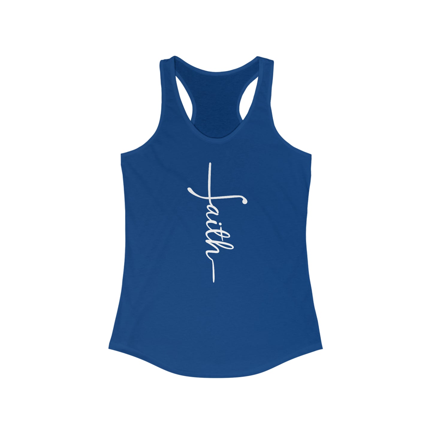 Faith White letters Women's Racerback Tank