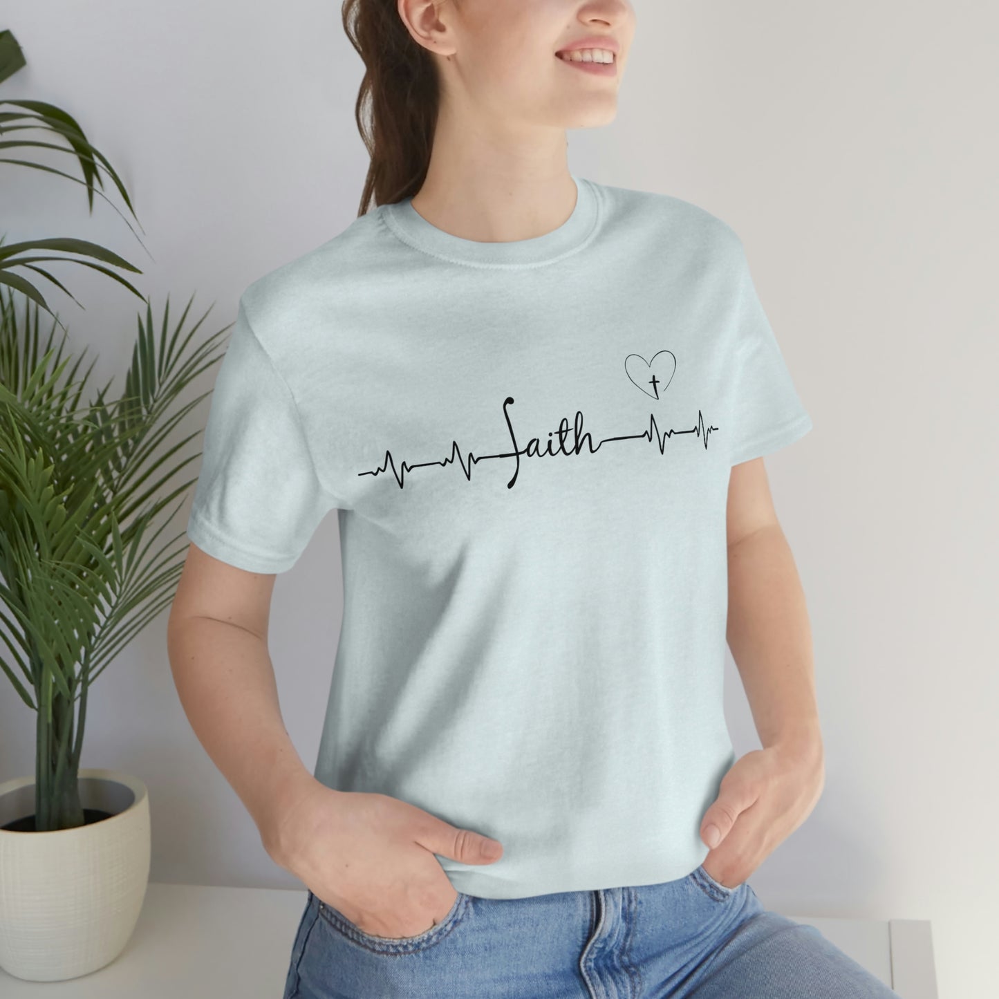 Faith heartbeat design Unisex t-shirt