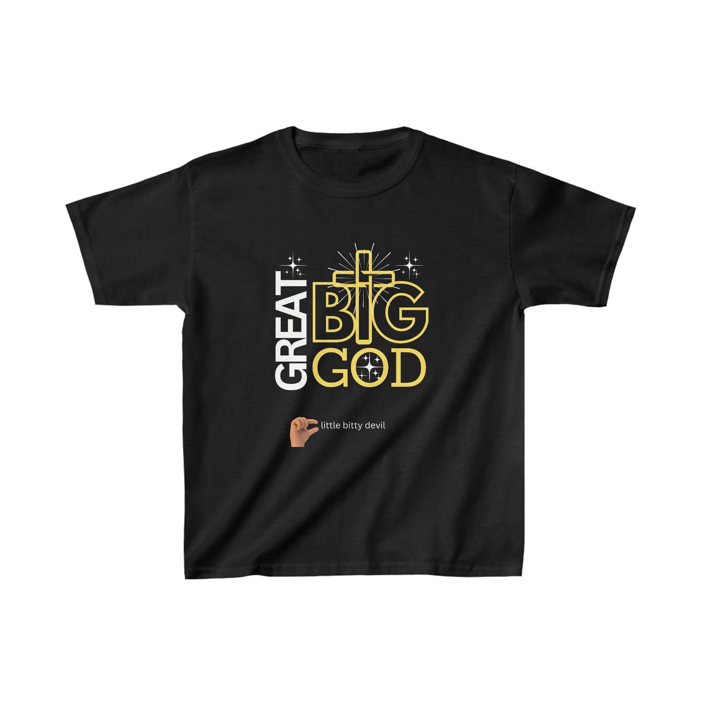 Great Big God little bitty devil Kids Cotton Tee