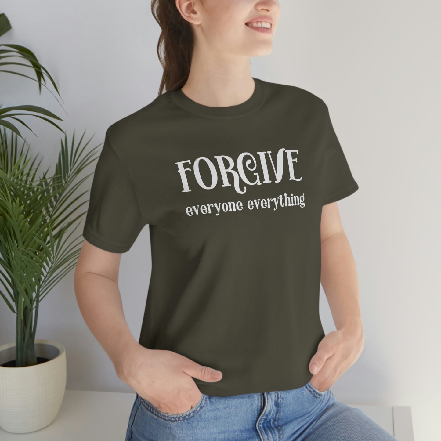 Forgive Everyone Everything curvy white letters Women's Design